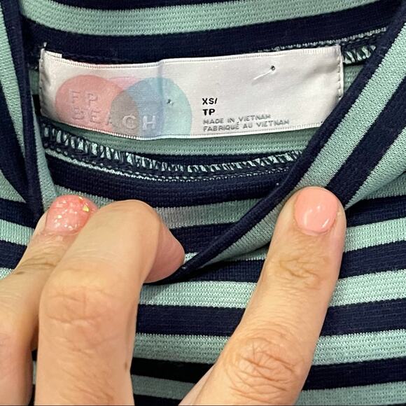 Free People Beach On The Line Stripe Blue Dress Size XS - Picture 5 of 7